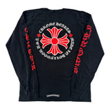Chrome Hearts Made In Hollywood Plus Cross Long Sleeve Tee Black Red
