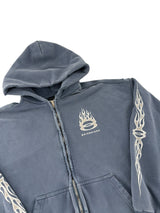 Balenciaga Burning Unity Zip Up Hoodie Blue
