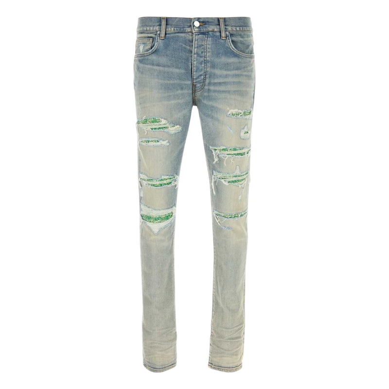 Amiri Distressed Jeans Chenille Green Patch