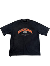 Balenciaga Distressed Logo Tee Washed Black