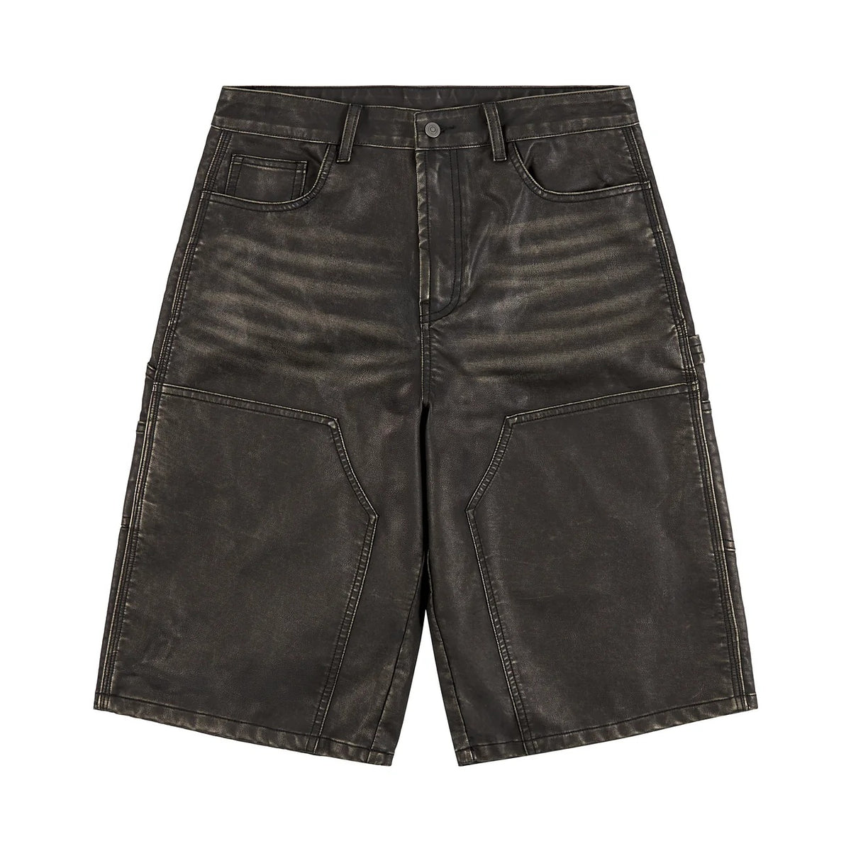 Boredom Kills Leather Shorts Black