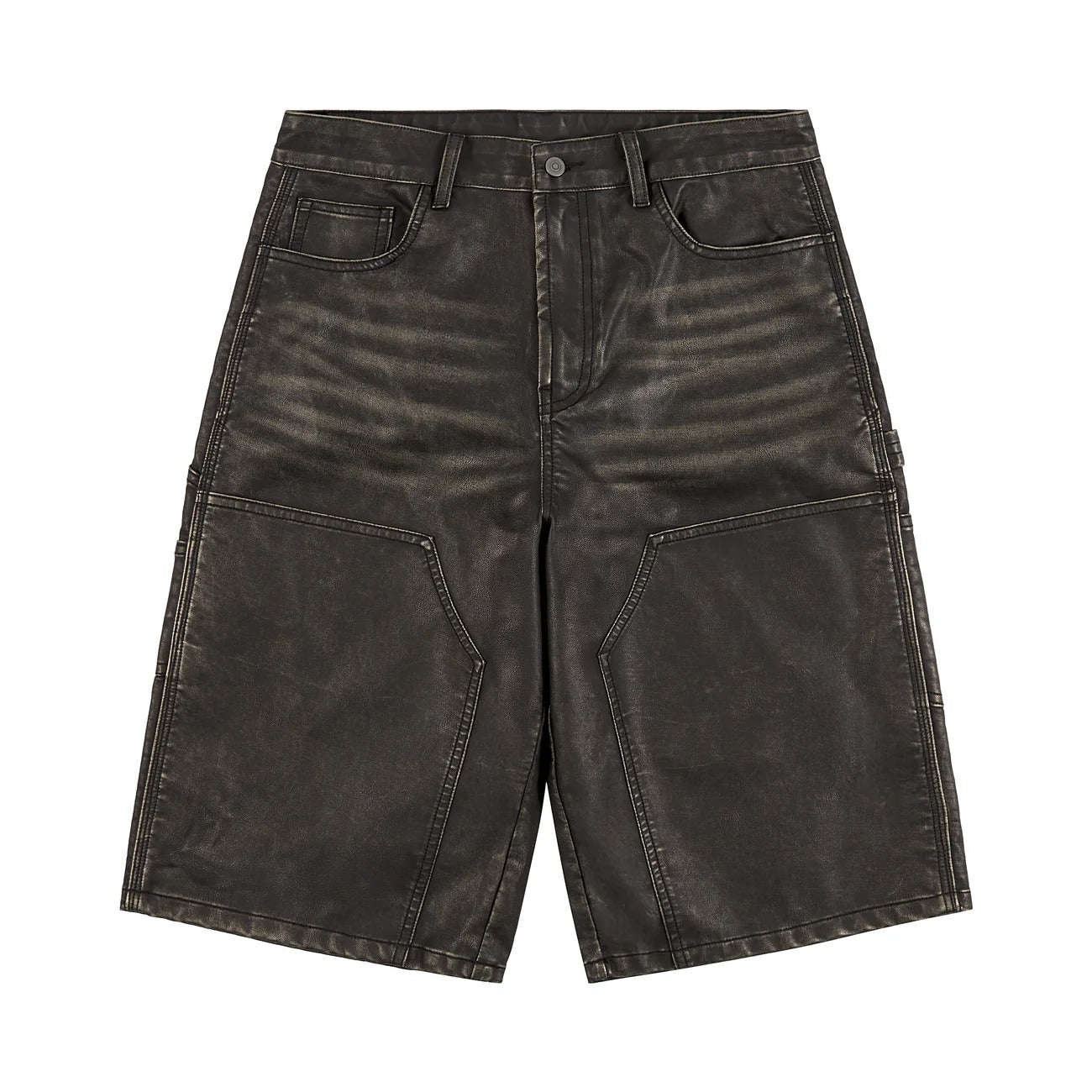 Boredom Kills Leather Shorts Black