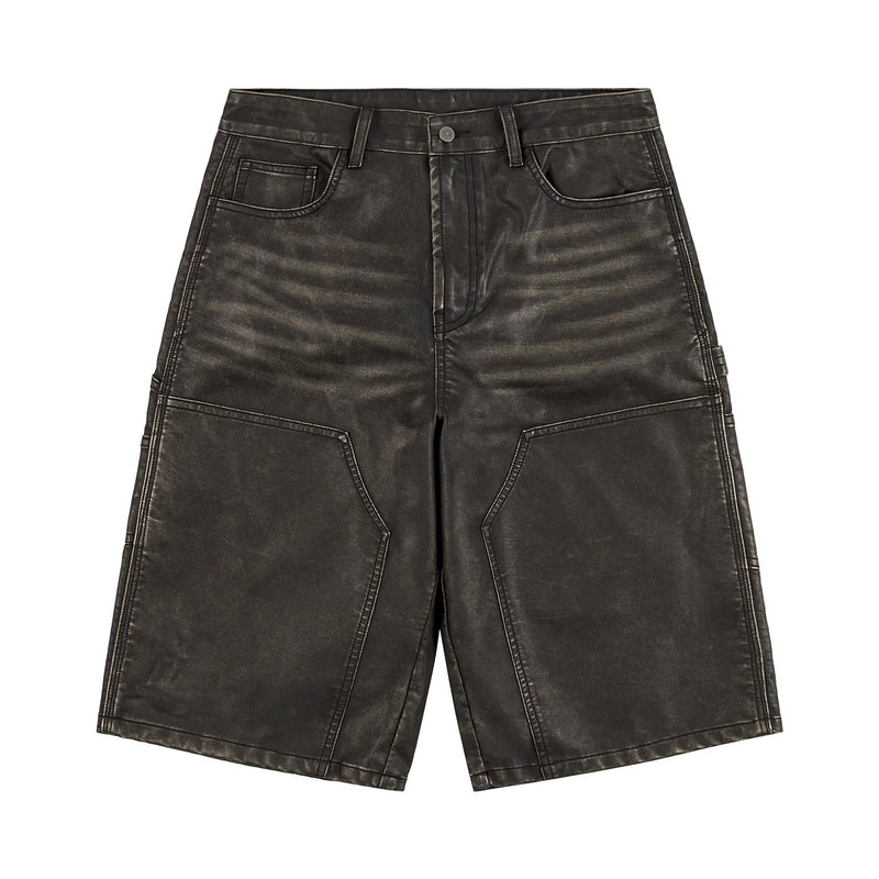 Boredom Kills Leather Shorts Black