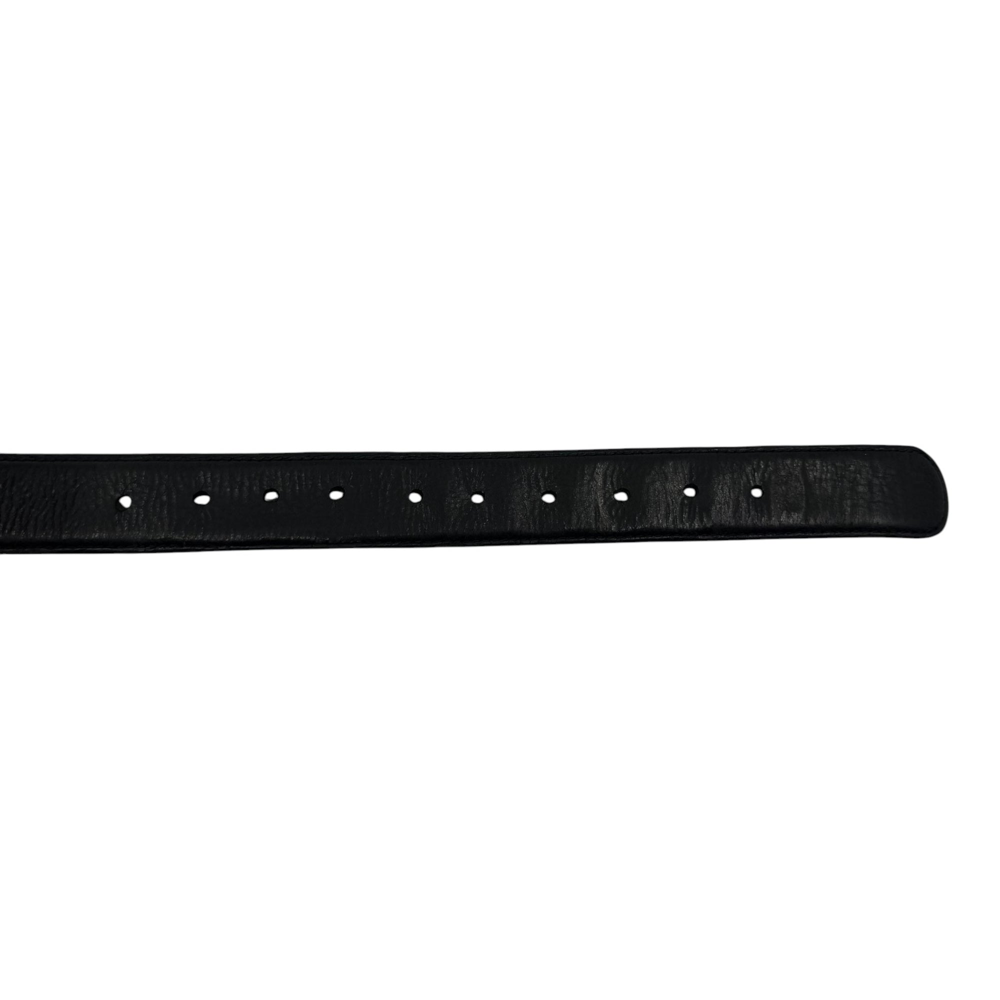 Chrome Hearts Silver Oval Cross Buckle & Belt Strap Black Accessory