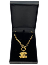 Chanel Vintage CC Pendant Necklace Gold