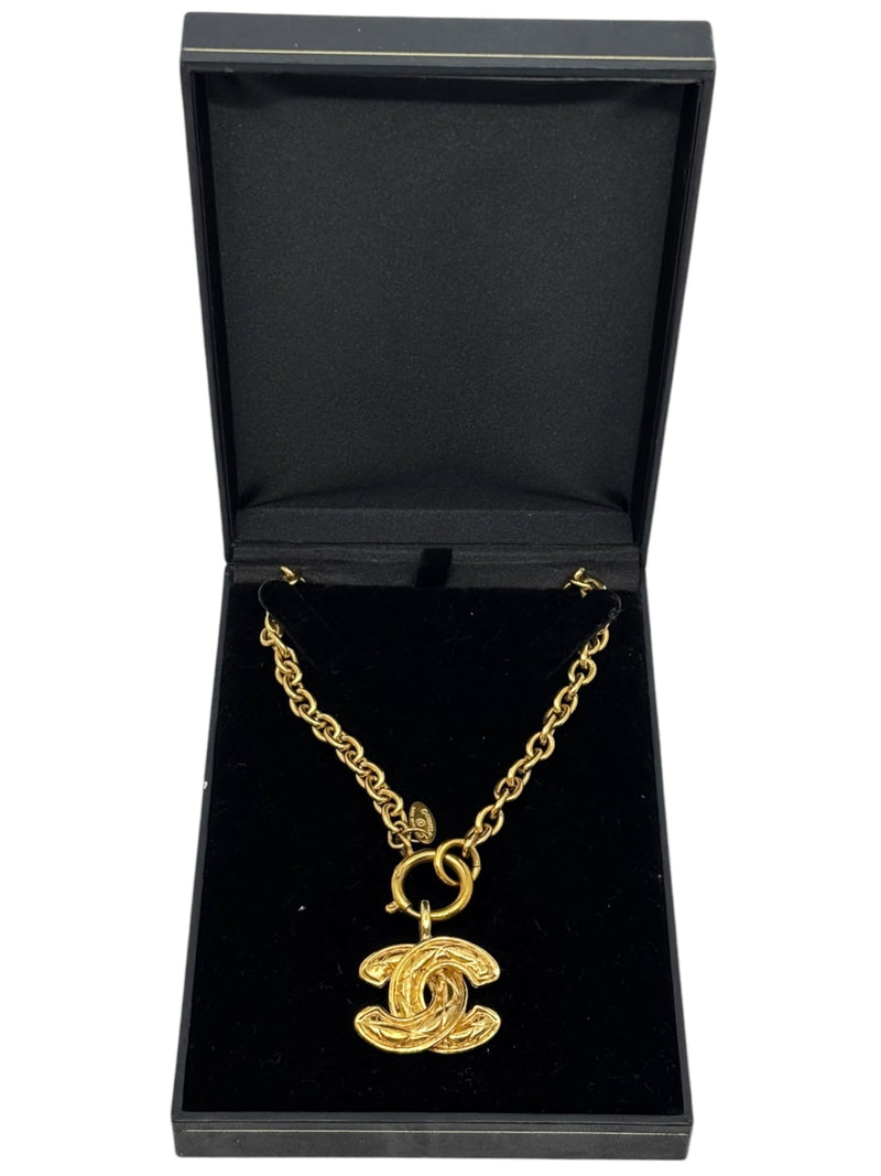 Chanel Vintage CC Pendant Necklace Gold