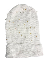 Arkyve Pearl Crochet Sock Hat White