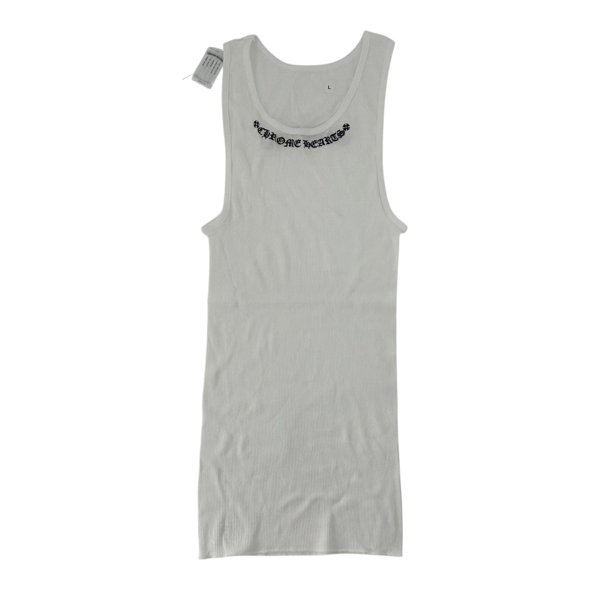 Chrome Hearts Scroll Logo Ribbed Tank Top White