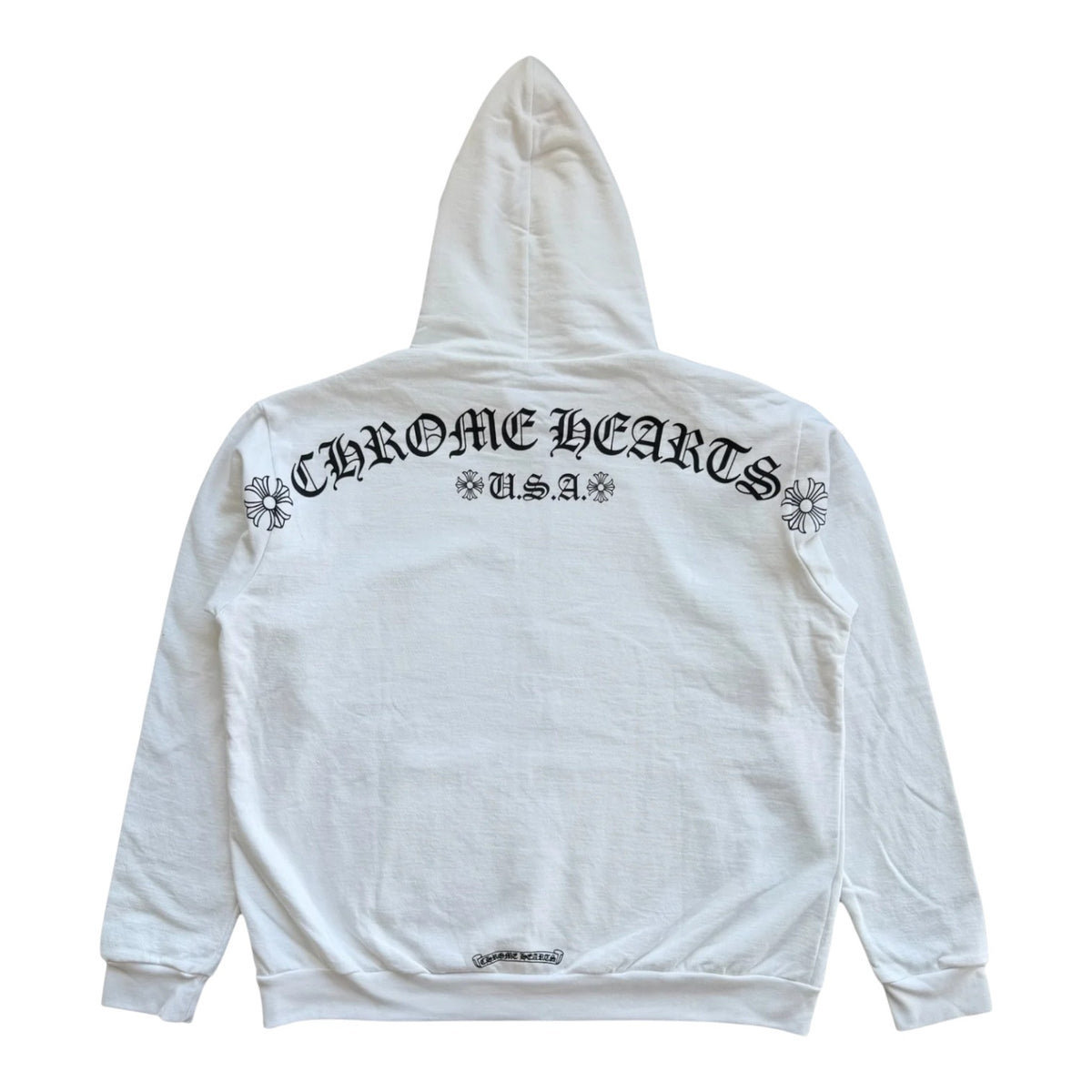 Chrome Hearts T-Bar Logo Zip Up Hoodie White