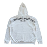 Chrome Hearts T-Bar Logo Zip Up Hoodie White