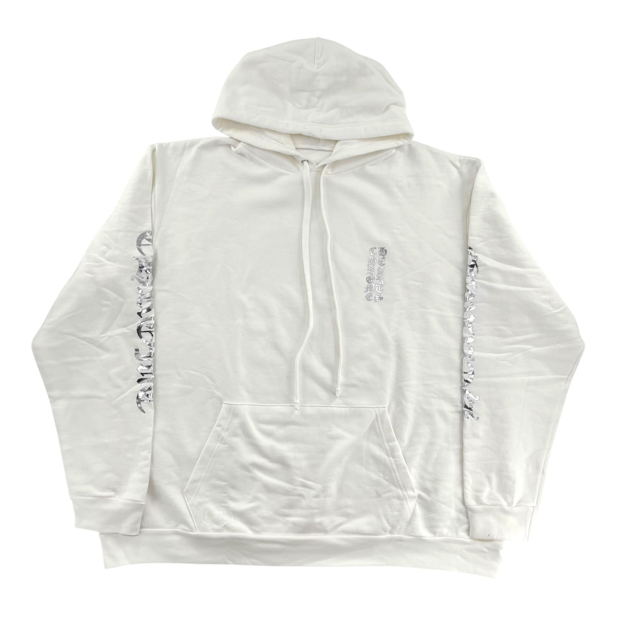 Chrome Hearts Vertical Logo Hoodie White & Silver