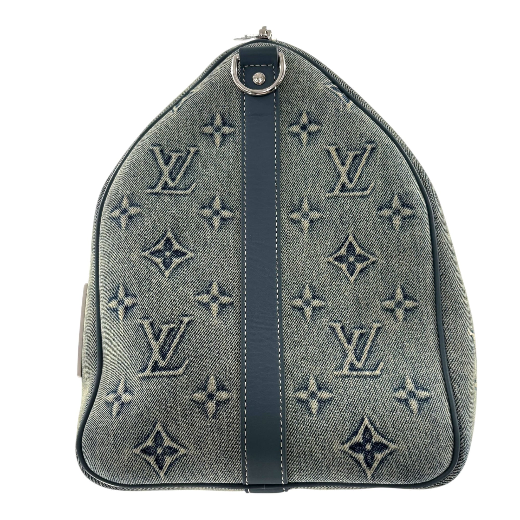 Louis Vuitton Keepall Bandouliere 50 Monogram Washed Denim Coated Canvas