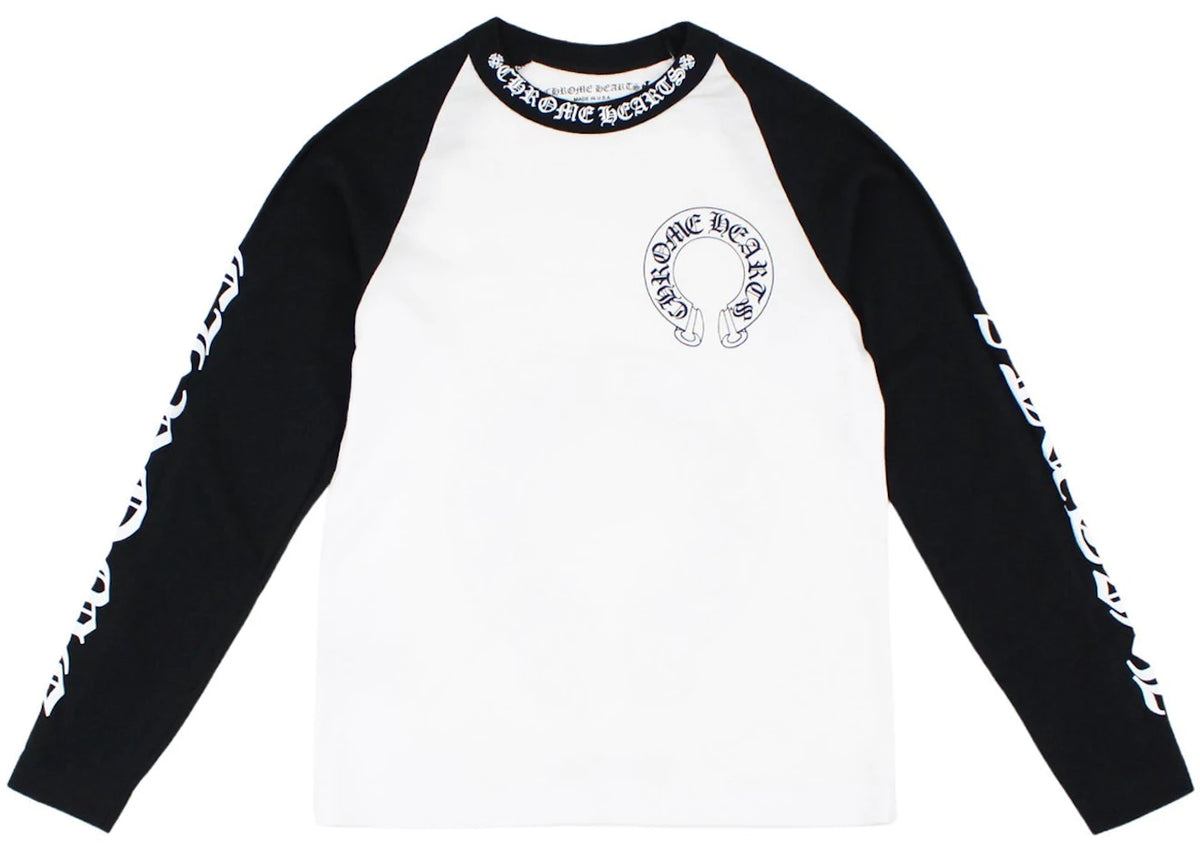Chrome Hearts Horseshoe Baseball Shirt White/Black