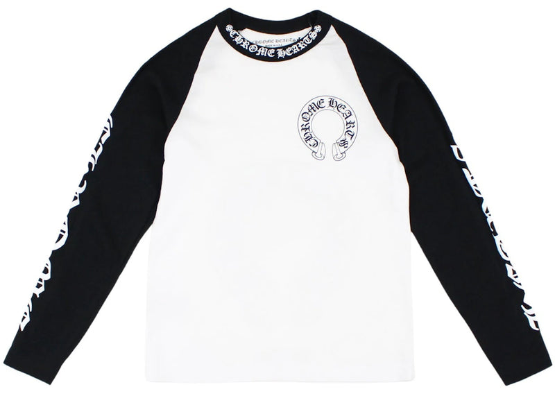 Chrome Hearts Horseshoe Baseball Shirt White/Black