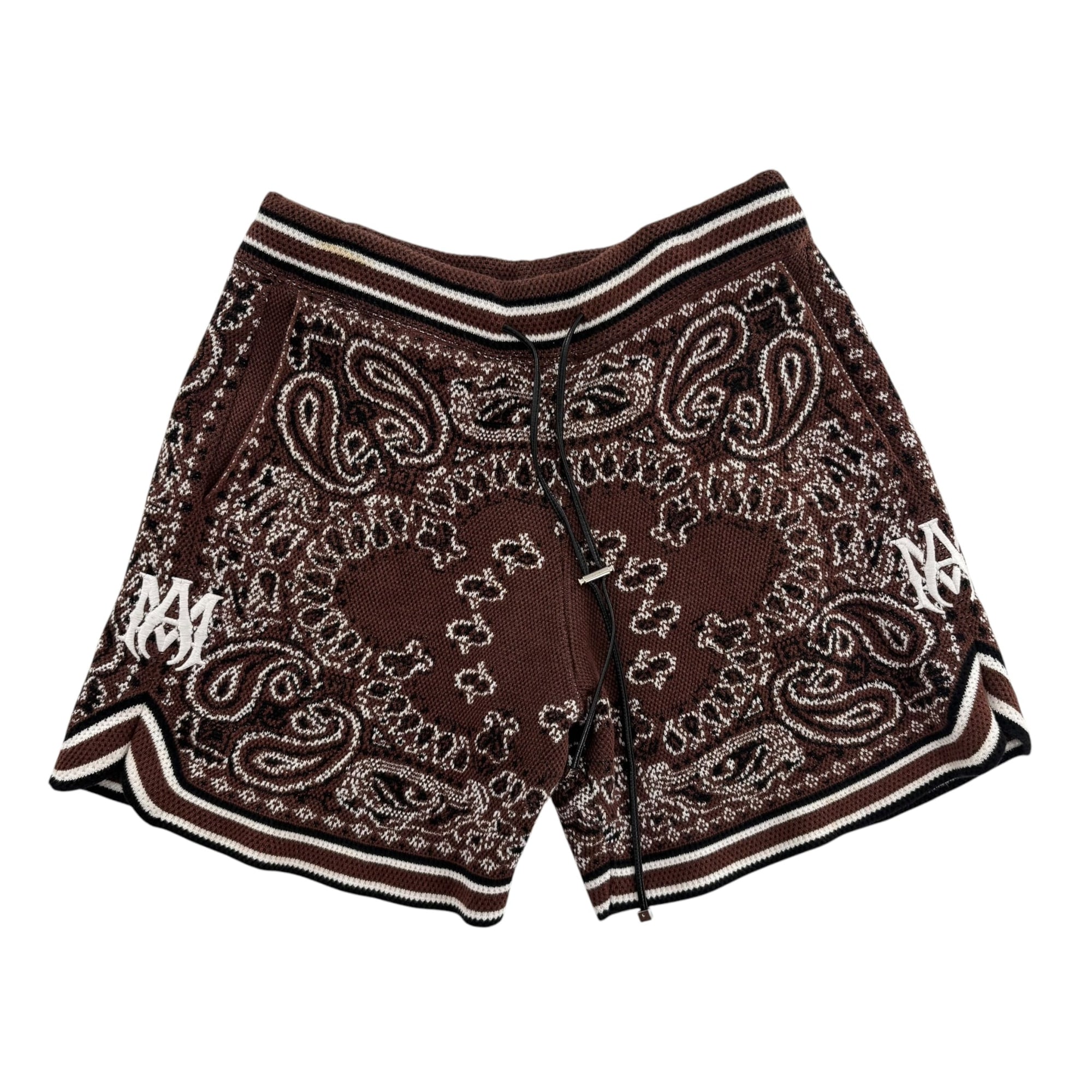 AMIRI Bandana Crochet Basketball Shorts Dark Brown