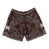 AMIRI Bandana Crochet Basketball Shorts Dark Brown