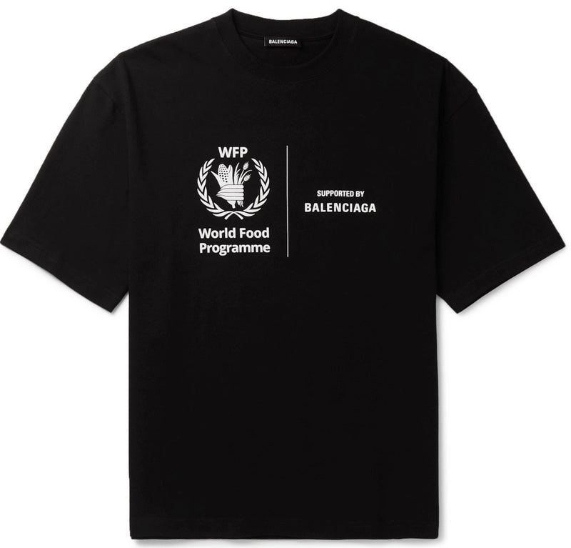 Balenciaga - World Food Programme Printed Cotton-Jersey T-Shirt - Black