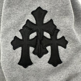 Chrome Hearts Paper Jam Cross Hoodie Grey