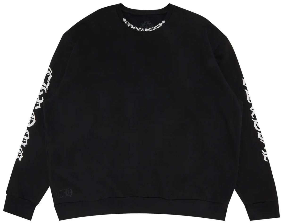 Chrome Hearts Neck Logo Crewneck Sweatshirt Black