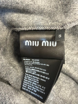 Miu Miu  Fleece Zip-Up Hooded Jacket Grey