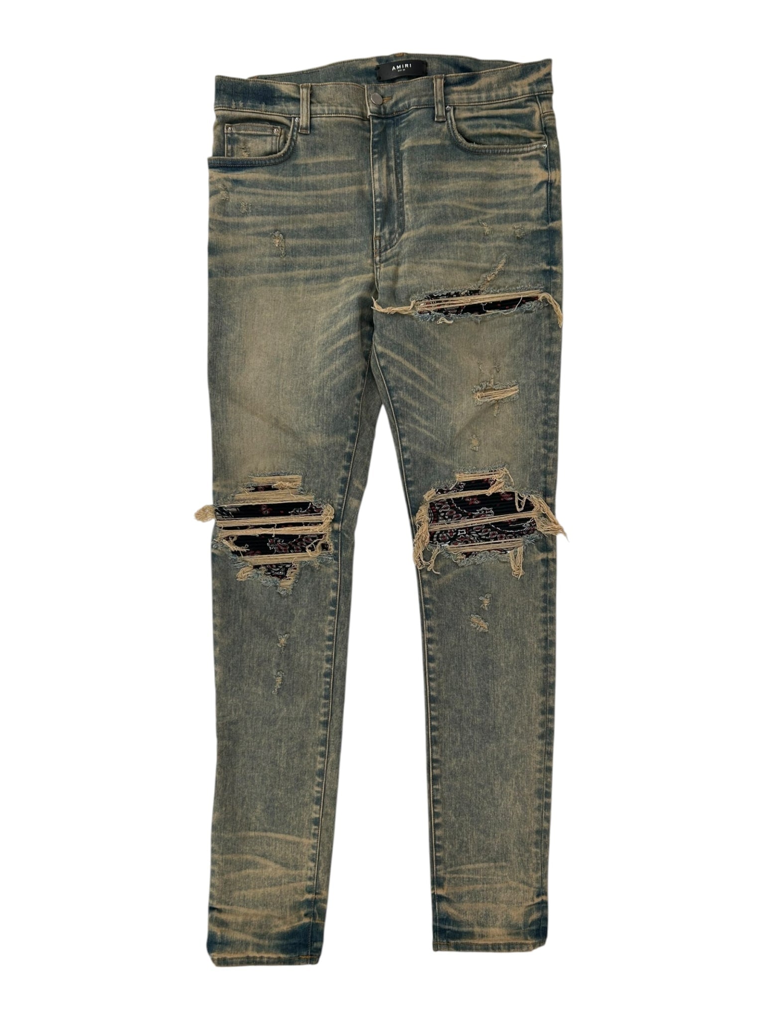Amiri MX1 Acid Wash Paisley Ribbed