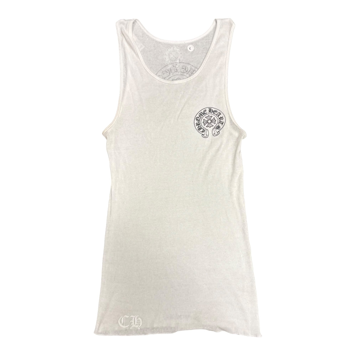 Chrome Hearts Horseshoe Ribbed Tank Top White