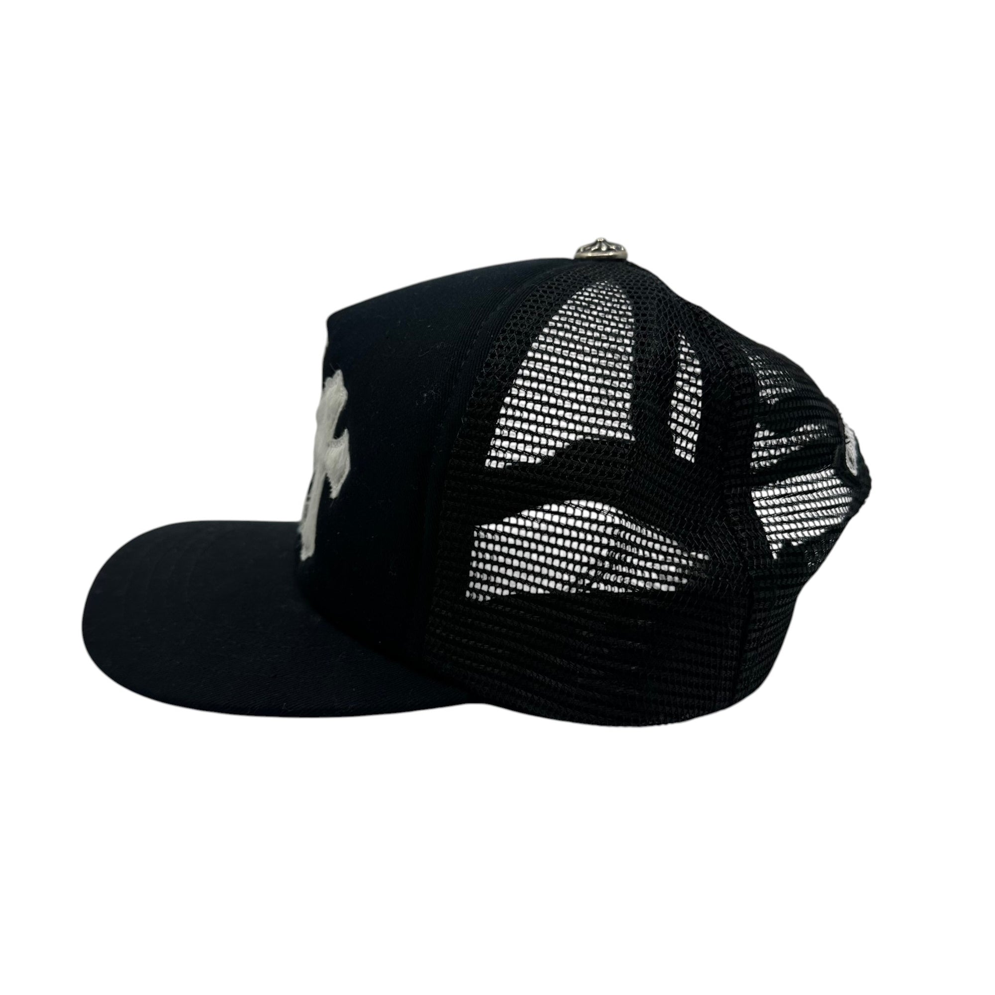Chrome Hearts Pony Hair Cemetery Cross Patch Trucker Hat