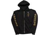 Chrome Hearts Vertical Logo Zip Up Hoodie Black/Army Green