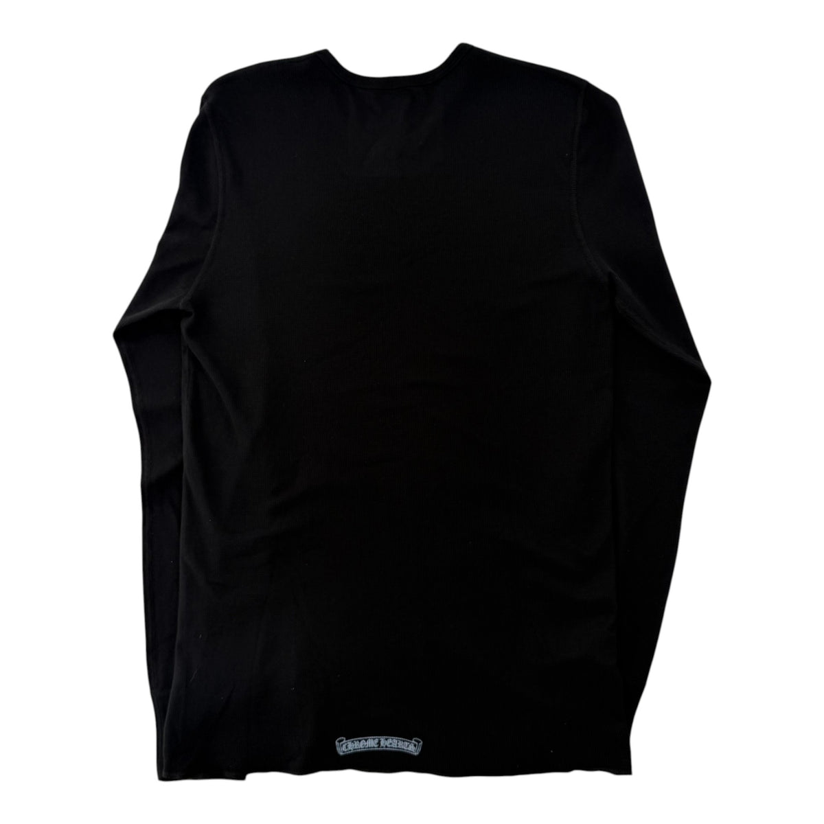 Chrome Hearts Blue Scroll Logo Thermal Long Sleeve Tee Black