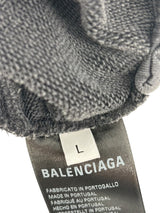 Balenciaga Ripped Pocket Hoodie Washed Black