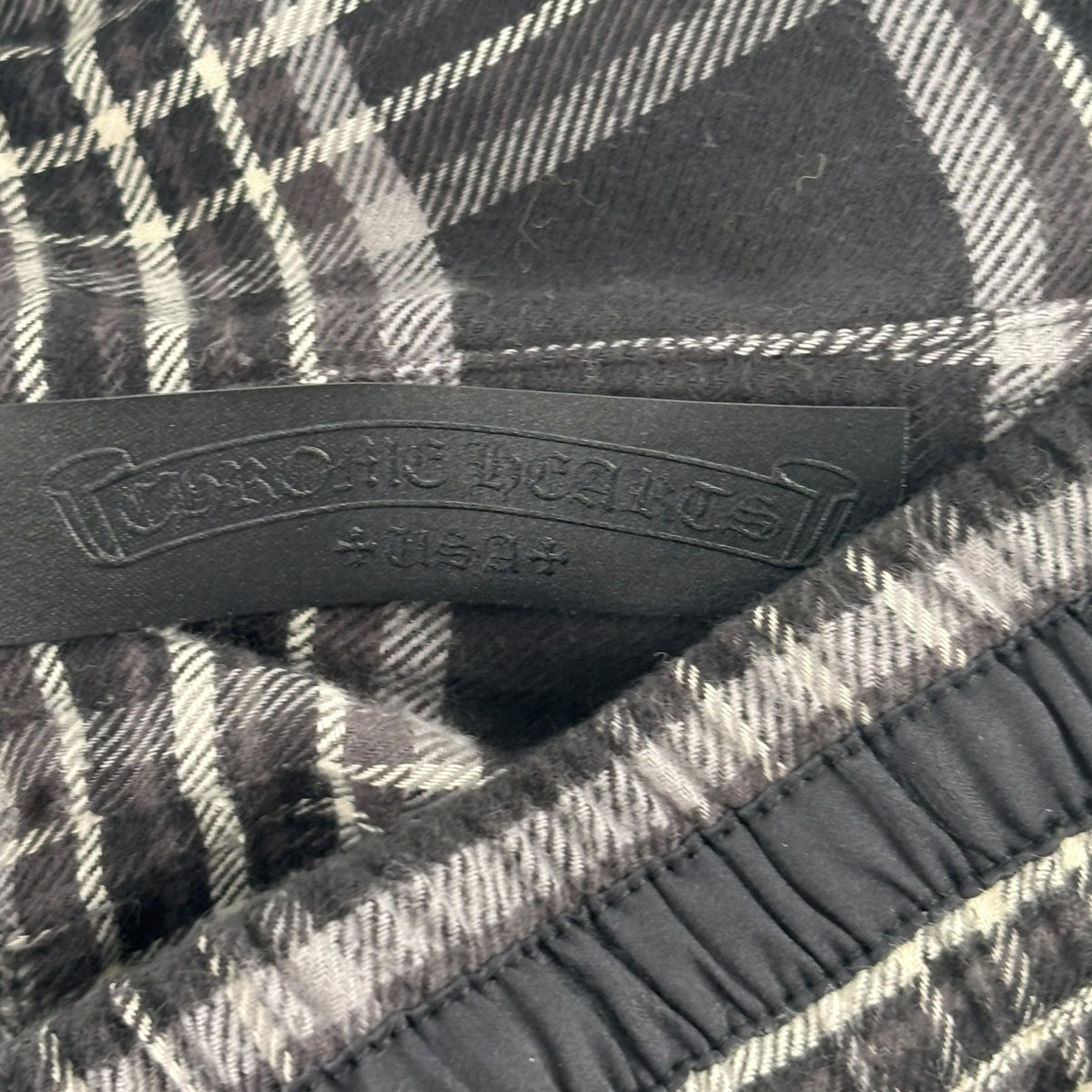 Chrome Hearts After School Cross Patch Flannel Shorts Grey