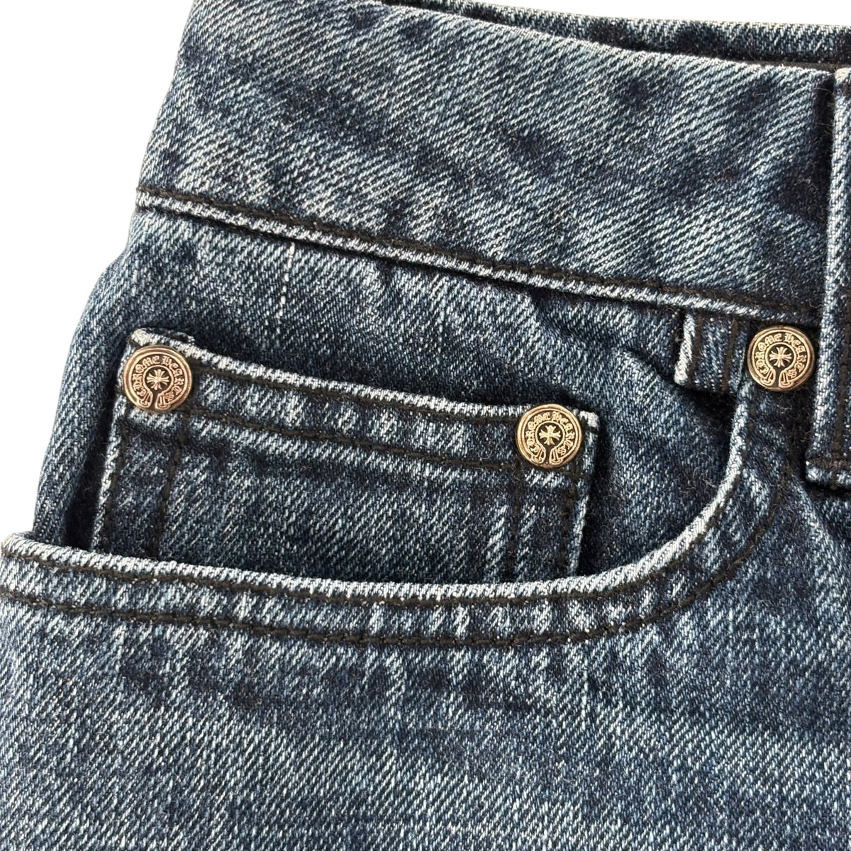 Chrome Hearts 12 Patch Denim Shorts Blue