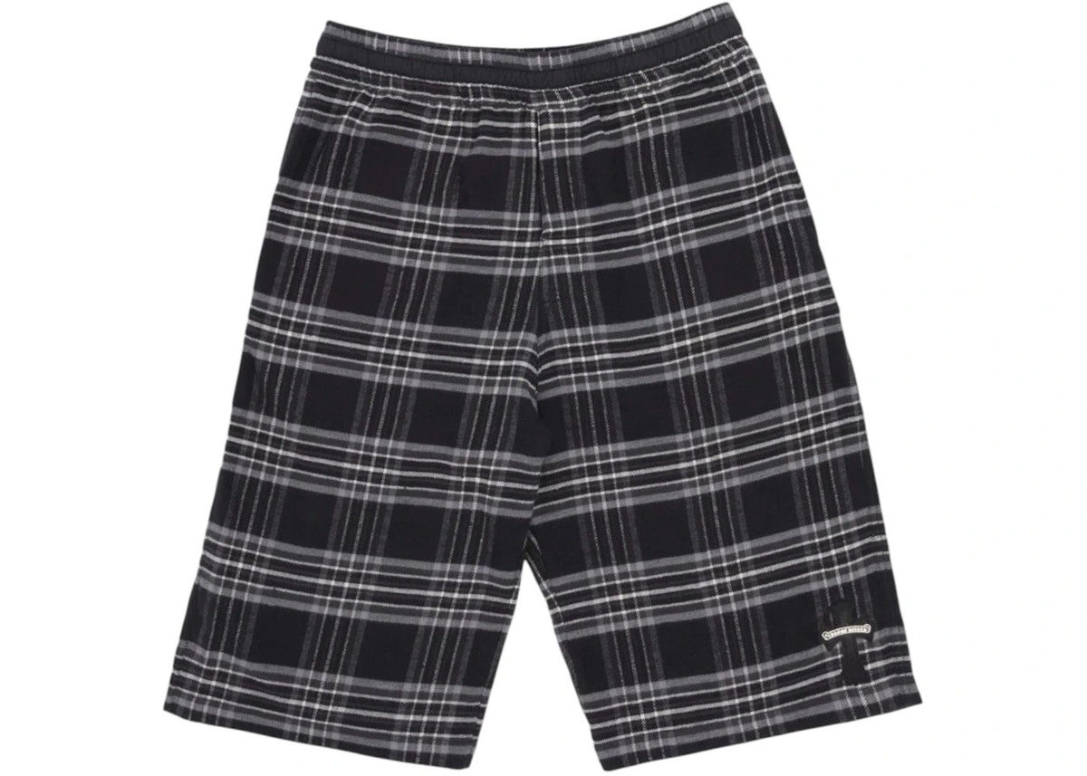 Chrome Hearts After School Cross Patch Flannel Shorts Grey
