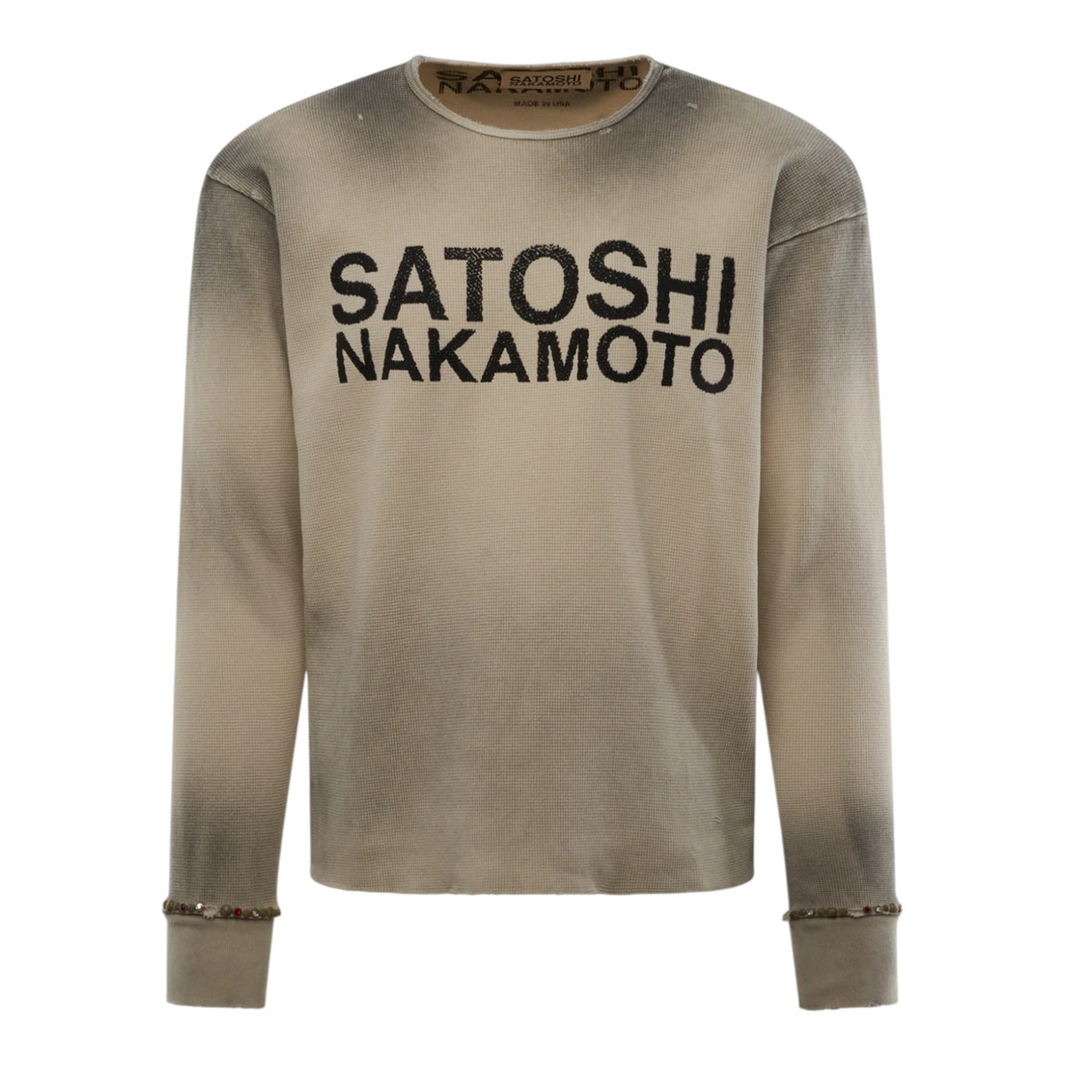 Satoshi Nakamoto Logo Studded Thermal Dirty White