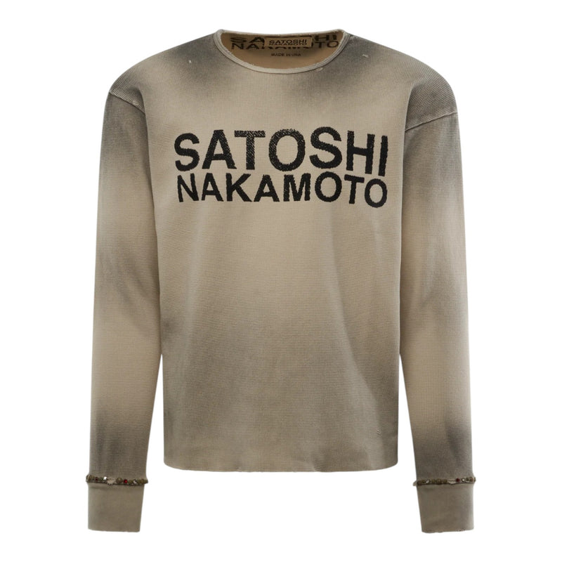 Satoshi Nakamoto Logo Studded Thermal Dirty White