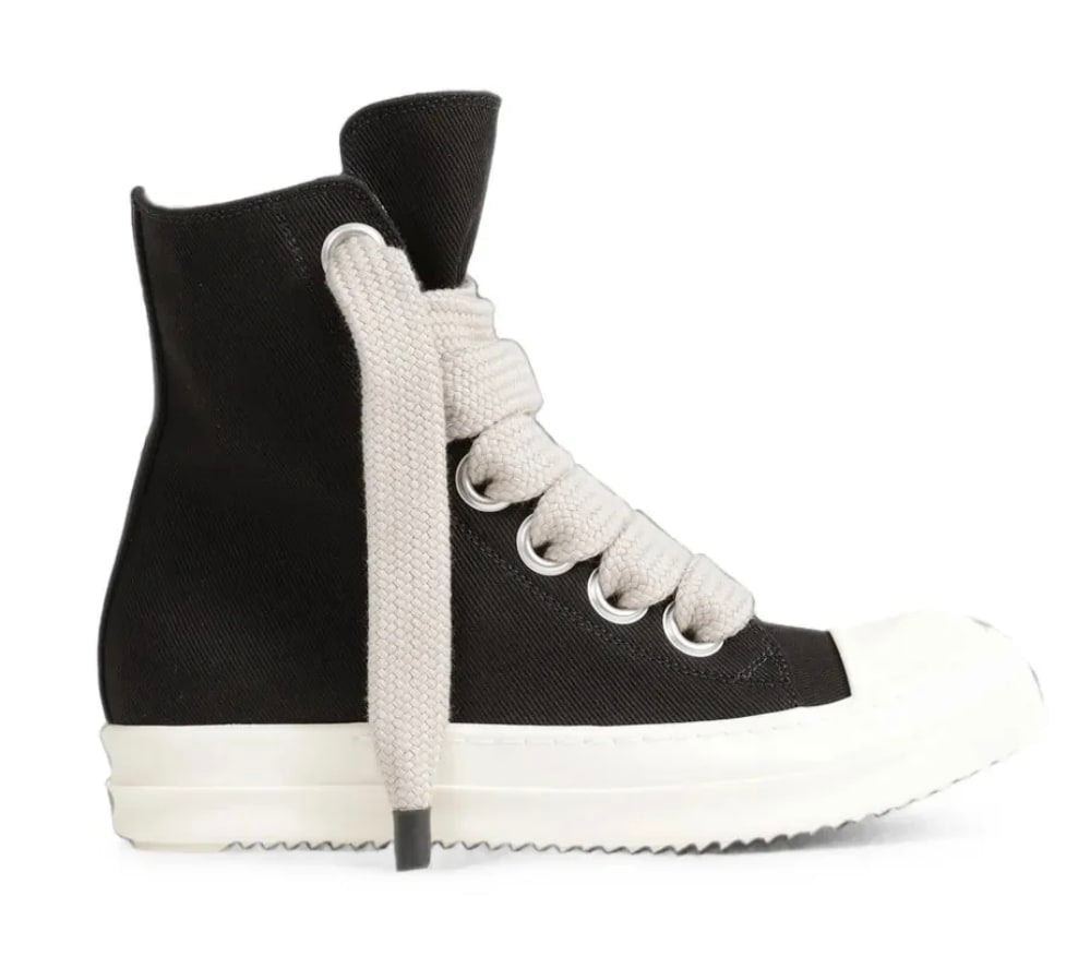 Rick Owens DRKSHDW Denim Jumbolace Sneakers Black Milk