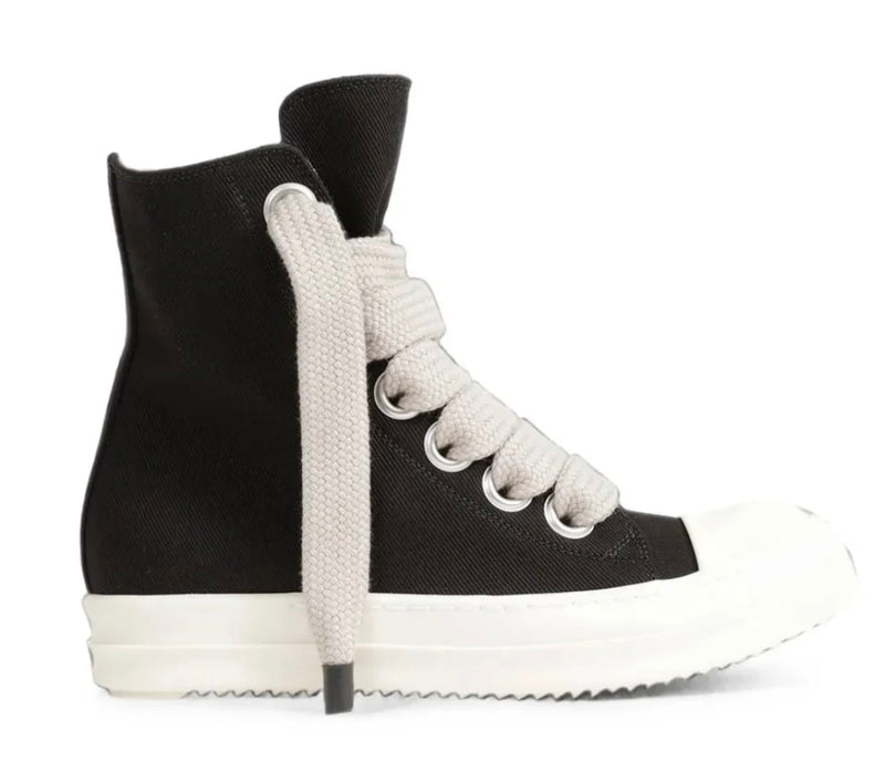Rick Owens DRKSHDW Denim Jumbolace Sneakers Black Milk