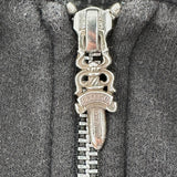 Chrome Hearts Vertical Logo Zip Up Hoodie Black