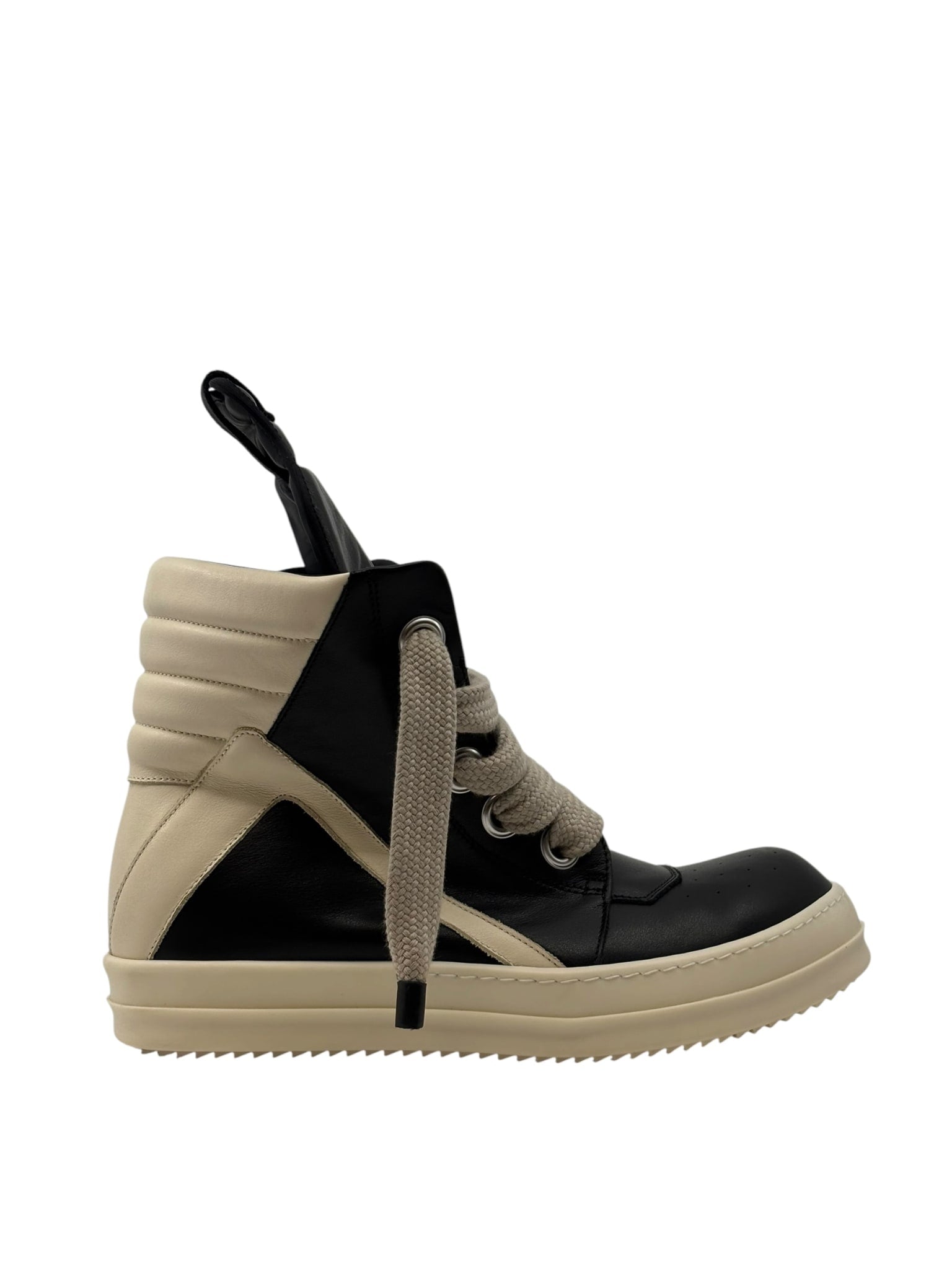 Rick Owens Jumbolace Geobasket Black Milk