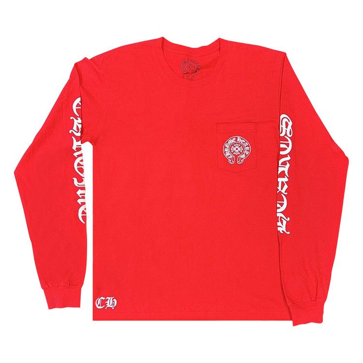 Chrome Hearts Scroll Logo Long Sleeve Red