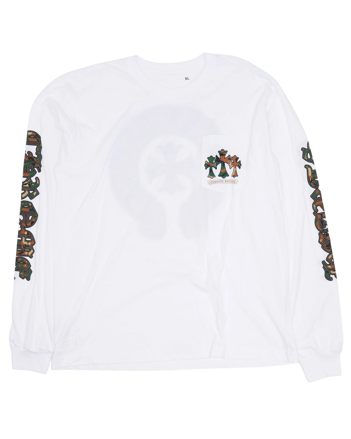 Chrome Hearts Camo Horseshoe Cemetery Cross Long Sleeve Tee