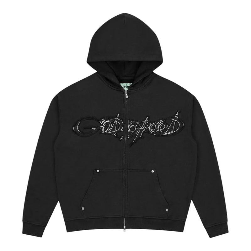 Godspeed Raw Import Zip Up Hoodie Black
