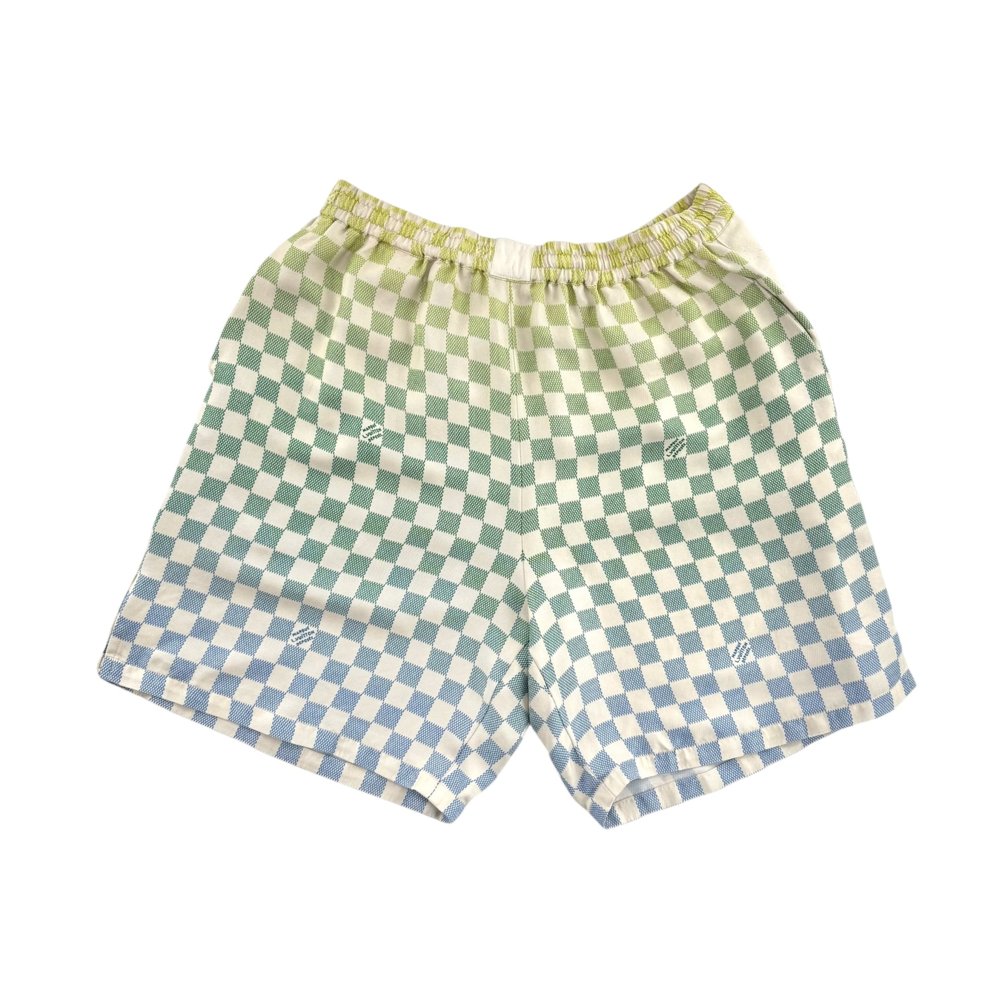 Louis Vuitton Damier Gradient Printed Silk Shorts Multicolor