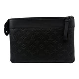 Louis Vuitton Pochette Voyage Souple Monogram Shadow Calf Leather Black