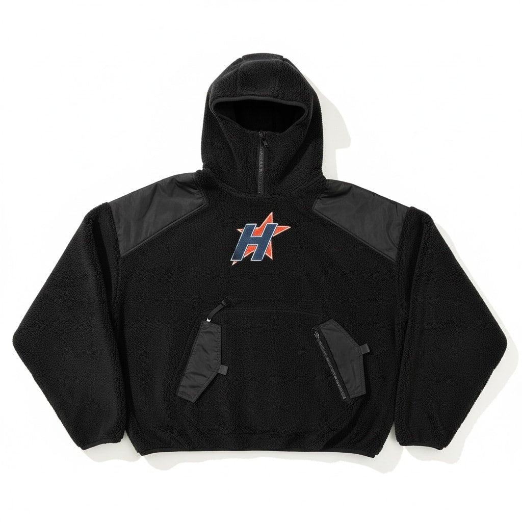 HMDD Sherpa Red Star Jacket Black