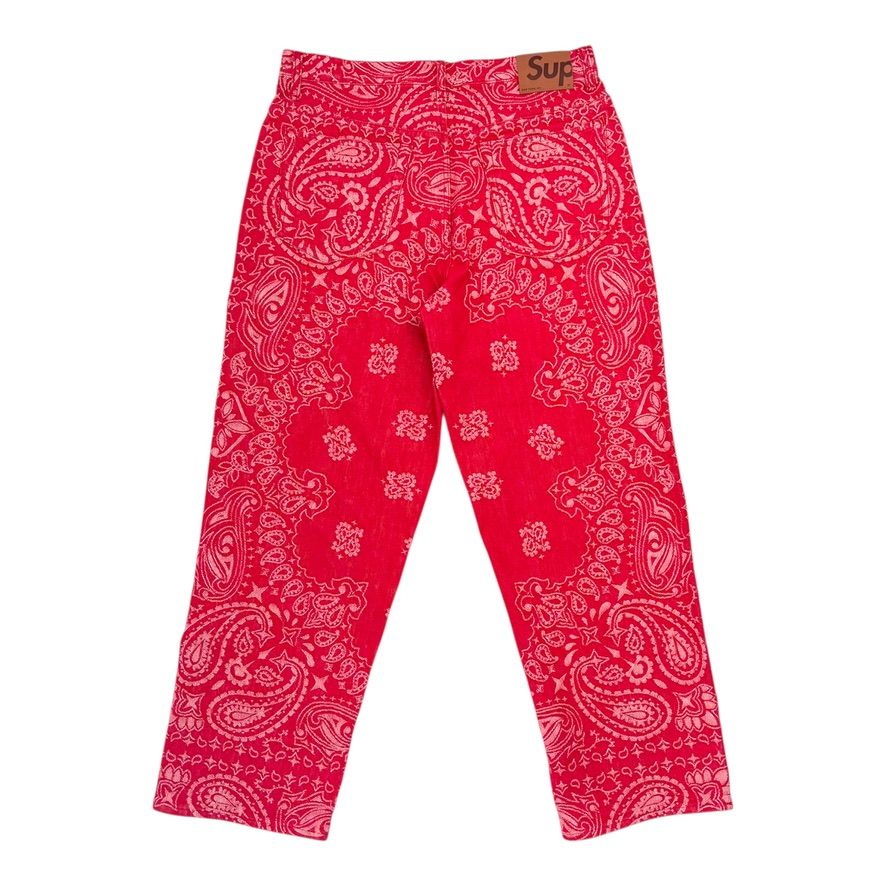 Supreme Bandana Jacquard Baggy Jean Red