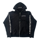 Chrome Hearts Scroll Logo Thermal Zip-Up Hoodie Black