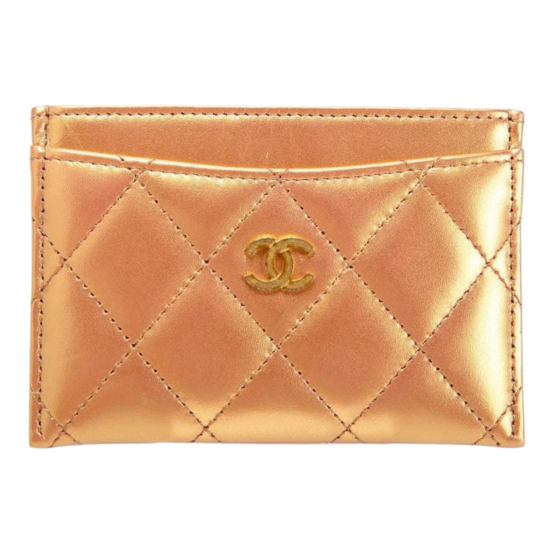 Chanel iridescent Card Holder Gold