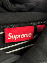 Supreme Satin Appliqué Hooded Sweatshirt Black