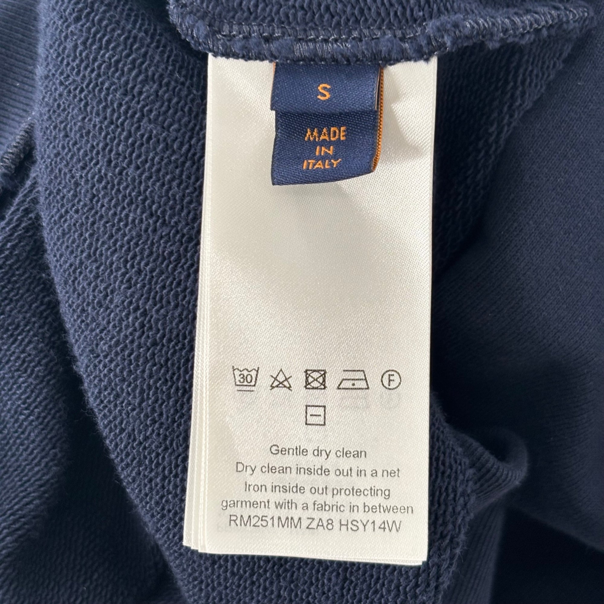 Louis Vuitton Embroidered Cotton Crew Neck Navy